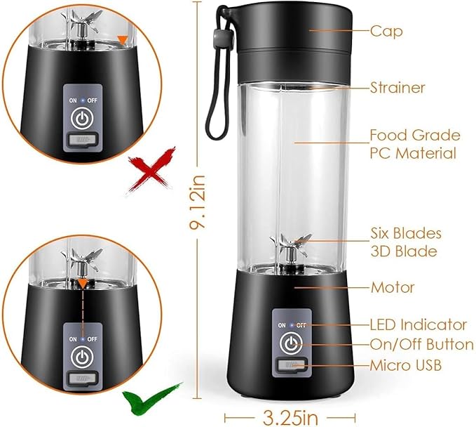 Portable Handy Juicer Blender β 6 Blades in 3D | FlexMart π₯€
