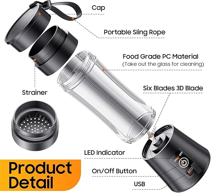 Portable Handy Juicer Blender β 6 Blades in 3D | FlexMart π₯€